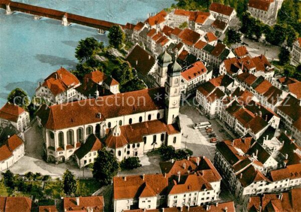 Bad Saeckingen St Fridolins Münster Fliegeraufnahme