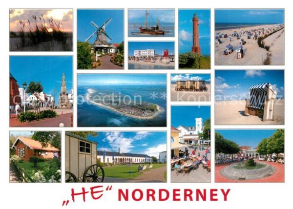 Norderney Nordseebad Windmühle Leuchtturm Strand