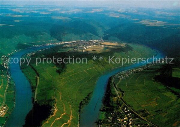 Zell Mosel Moselschleife Marienburg Fliegeraufnahm
