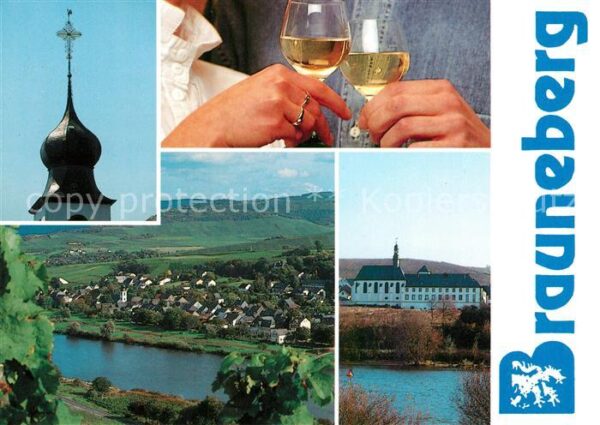 Brauneberg Weinort an der Mosel Kirchturm Weinrebe