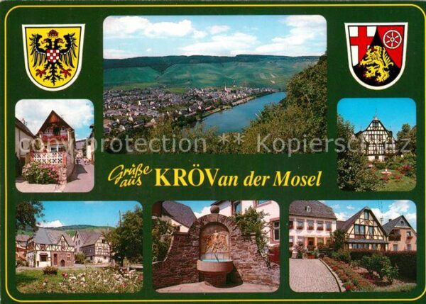 Kroev Mosel Panorama Moseltal Ortsmotive Fachwerkhä