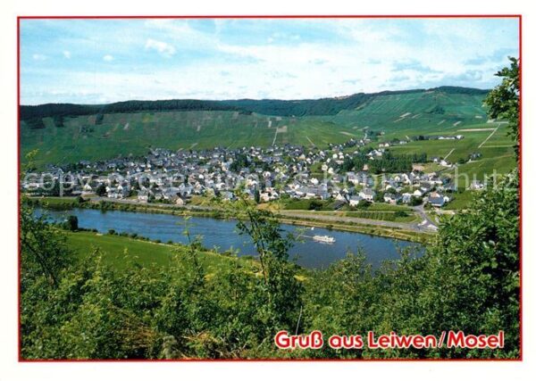Leiwen Mosel Panorama Blick über die Mosel Weinberge