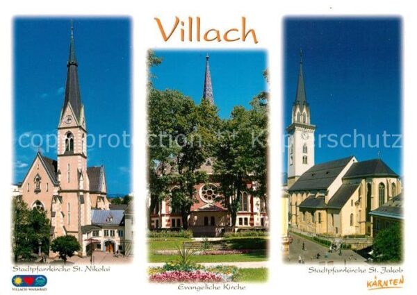 Villach Kaernten Kirchen der Stadt