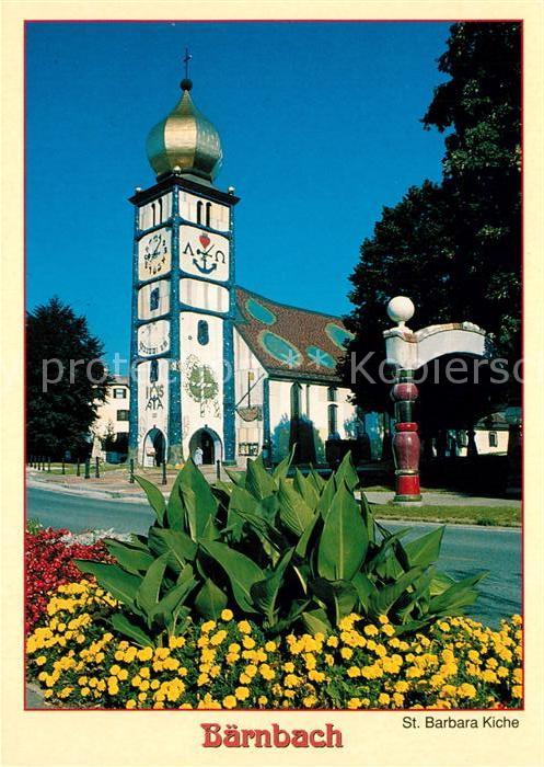 Baernbach Steiermark St Barbara Kirche Blumenbeet