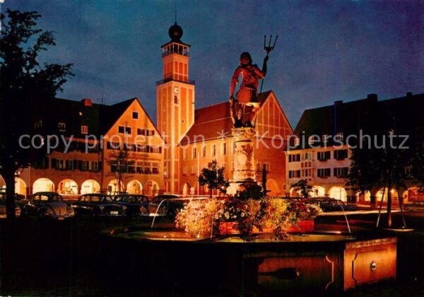 Freudenstadt Marktplatz mit Rathaus und Neptunbrunne