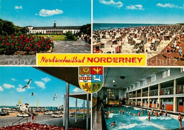 Norderney Nordseebad Kurhaus Strand Promenade Hallenwellenba
