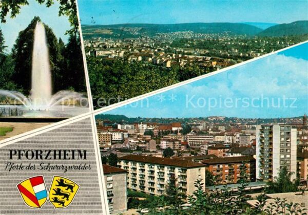 Pforzheim Stadtpanorama Hochhäuser Sprudel Pforte