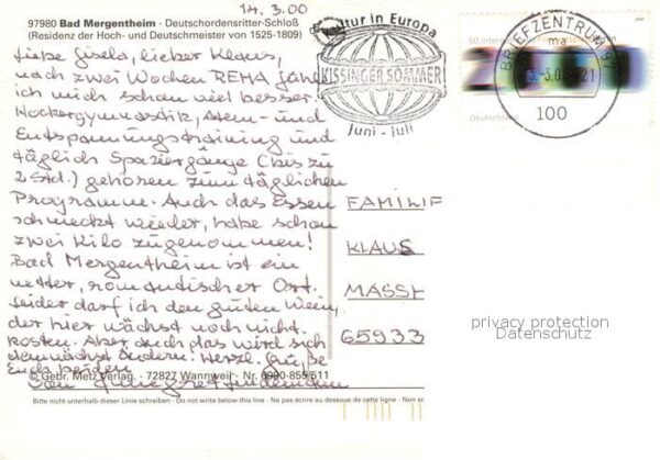 Bad Mergentheim Deutschordensritterschloss Nachtaufnahm – Bild 2