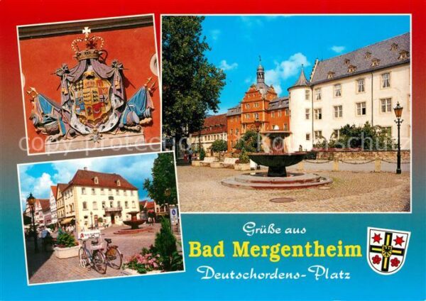 Bad Mergentheim Wappen Krone Brunnen Deutschordensplatz
