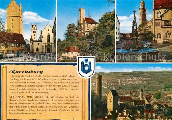 Ravensburg Wuerttemberg Frauentor Liebfrauenkirche Veitsburg Bl