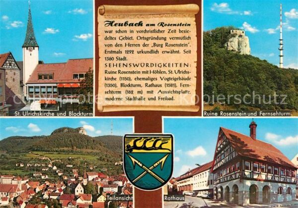 Heubach Wuerttemberg St Ulrichskirche Blockturm Ruine Rosens