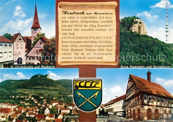 Heubach Wuerttemberg St Ulrichskirche Blockturm Ruine Rosens