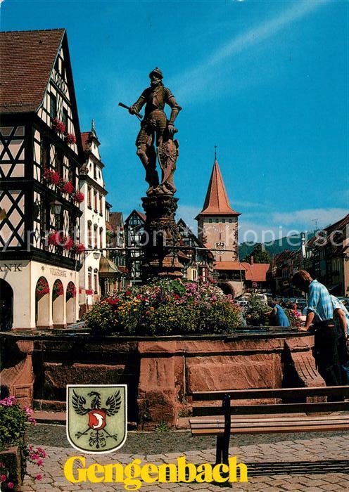 Gengenbach Marktplatz Brunnen Blick zum Obertor Wa