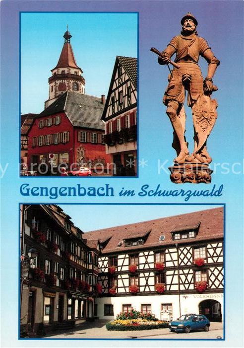 Gengenbach Altstadt Fachwerkhaus Brunnenfigur Stat
