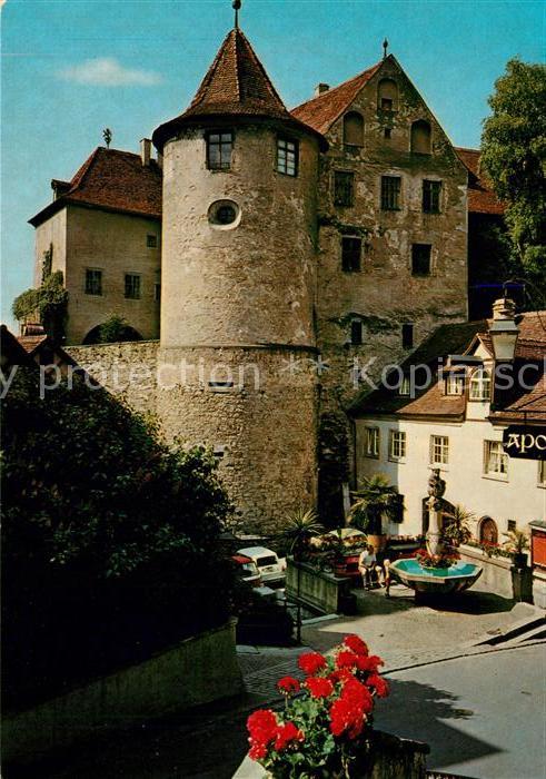 Meersburg Bodensee Altes Schloss mit Bärenbrunnen