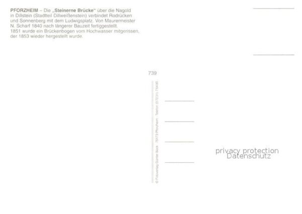 Dillstein Pforzheim Steinerne Brücke über die Nagold – Bild 2