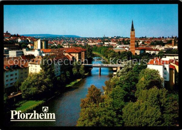 Pforzheim Zusammenfluss von Enz und Nagold Kirche