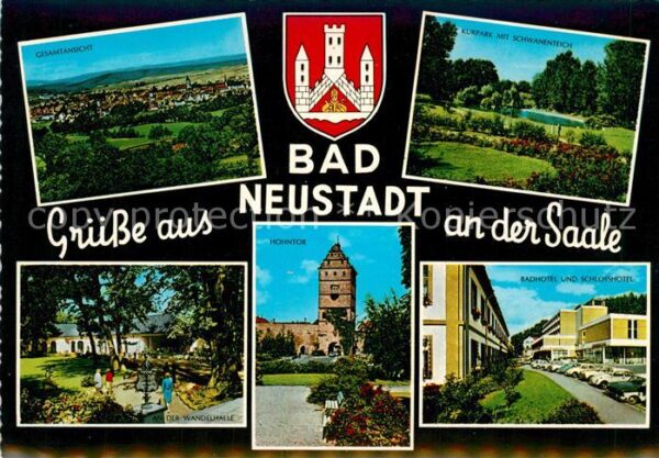 Bad Neustadt Gesamtansicht Kurpark Schwanenteich Wan