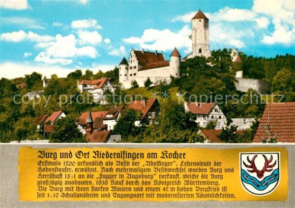 Niederalfingen Blick zur Burg Schullandheim Chronik Wa