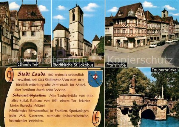 Lauda-Koenigshofen Oberes Tor Stadtkirche St Jakobus Pfarr