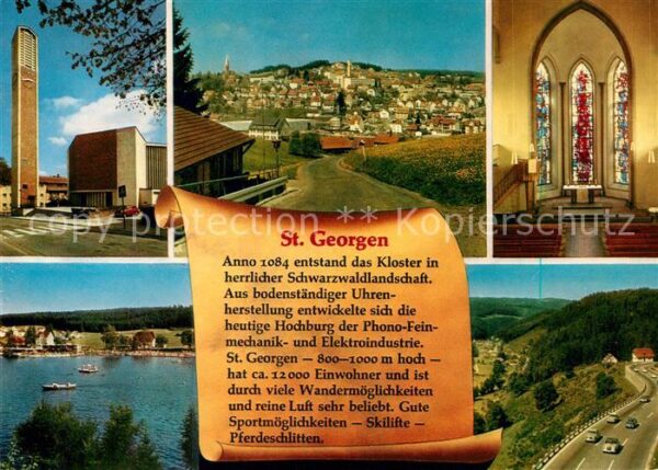 St Georgen Schwarzwald Stadtpanorama Kirche Inneres Kirchenfen