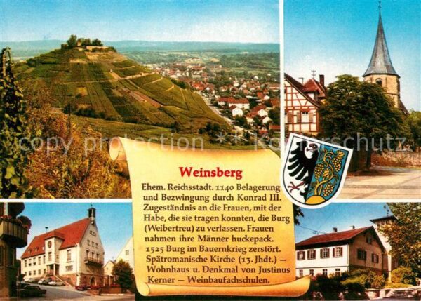 Weinsberg Panorama ehemalige Reichsstadt Burgruin