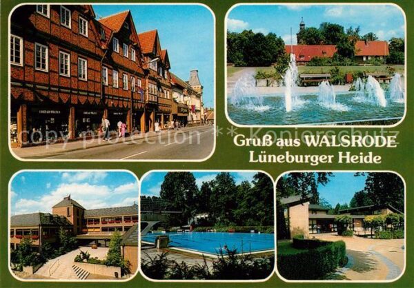 Walsrode Lueneburger Heide Häuserpartie Wasserspiele Gebäude Freib