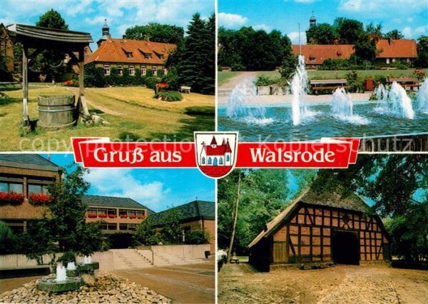 Walsrode Lueneburger Heide Kloster Brunnen Wasserspiele Scheune Fa