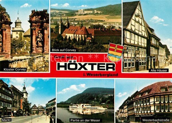 Hoexter Weser Kloster Corvey Markt Weser Dampfer West