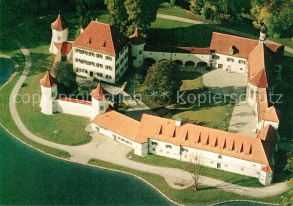 Muenchen Schloss Blutenburg Fliegeraufnahme