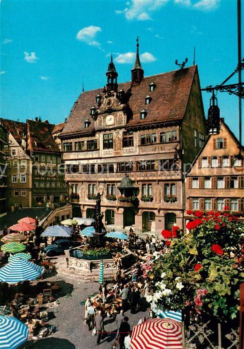 Tuebingen Marktplatz mit Rathaus Universitätsstad