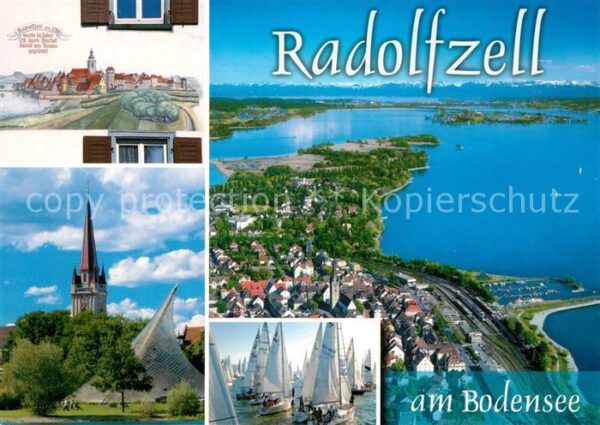 Radolfzell Bodensee Stadt um 1750 Münster Segelregatta Flie