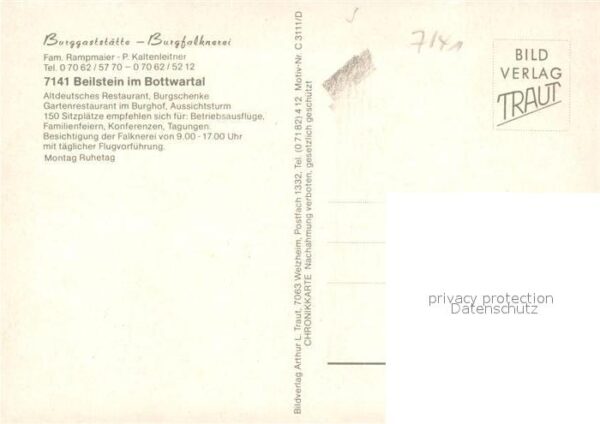 Beilstein Wuerttemberg Burg Hohenbeilstein Burghof Falkner Kal – Bild 2