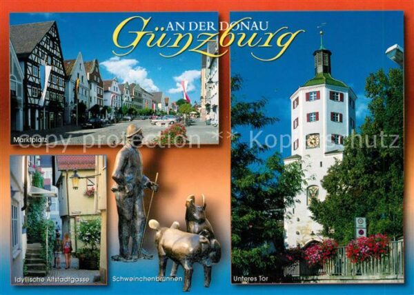 Guenzburg Unteres Tor Schweinchenbrunnen Marktpla