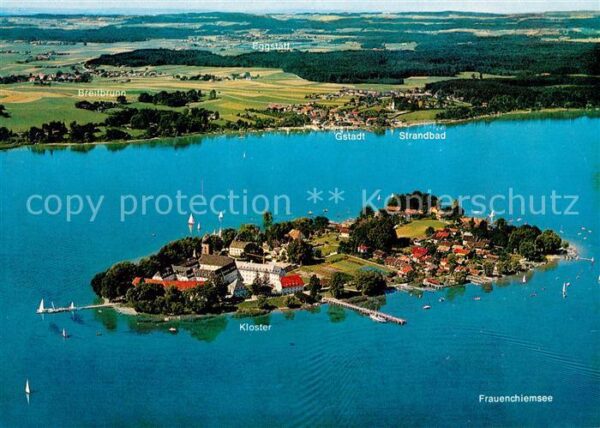 Fraueninsel Chiemsee Fliegeraufnahme Gstadt