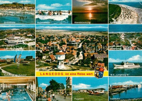 Langeoog Nordseebad Wasserturm MS Langeoog III Flugplatz Fl