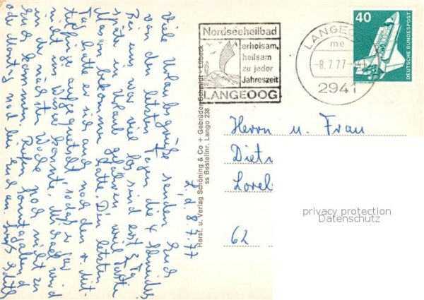 Langeoog Nordseebad Wasserturm MS Langeoog III Flugplatz Fl – Bild 2