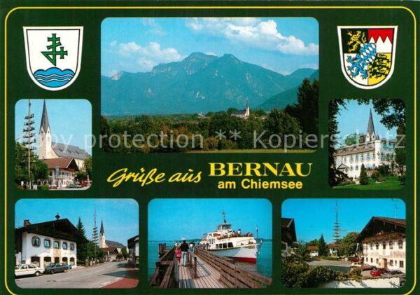 Bernau Chiemsee Kirchturm Fährschiff Kirche