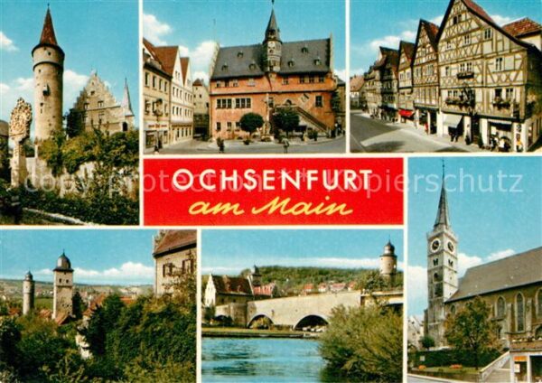 Ochsenfurt Altes und neues Rathaus Stadttürme Fach