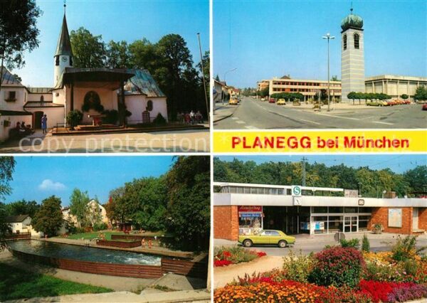 Planegg Kirche Brunnen S Bahnhof