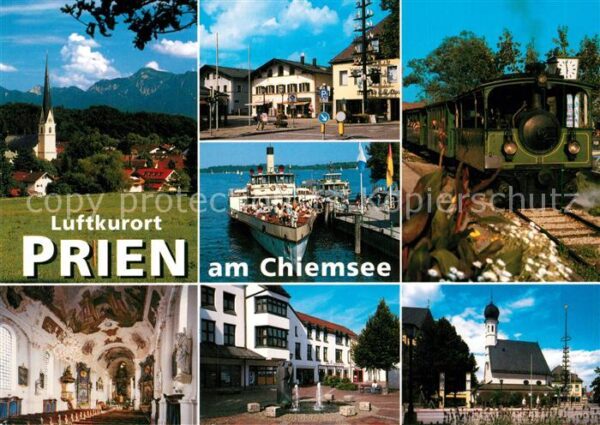 Prien Chiemsee Dampfer Kirche Eisenbahn