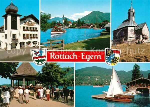 Rottach-Egern Kirche Pavillon Segelboote Anleger