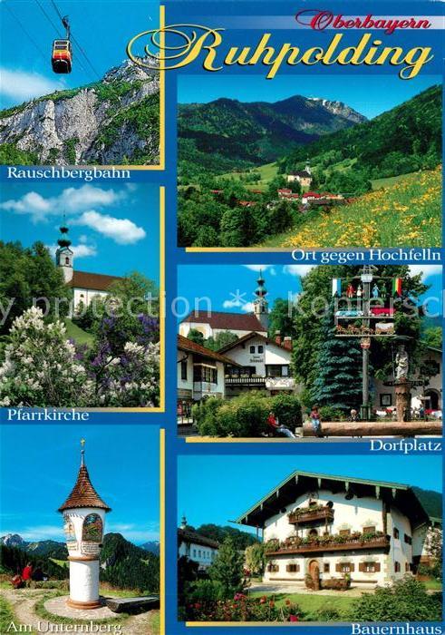 Ruhpolding Hochfelln Dorfplatz Kirche Rauschbergba