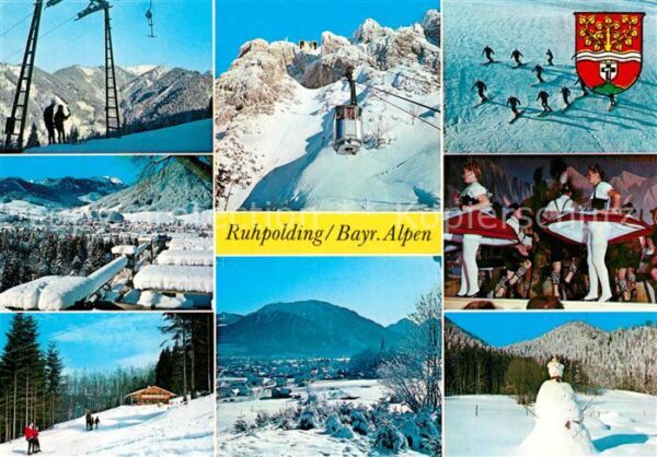 Ruhpolding Trachtengruppe Schneemann Berglifte Ski