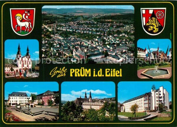 Pruem Eifel Kirche Brunnen Stadtansichten Panorama