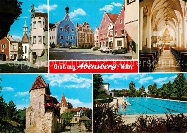 Abensberg Kirche Altarraum Schwimmbad Stadtmauer