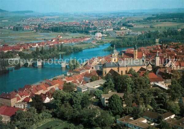 Kitzingen Main Fliegeraufnahme Brücke Kirche