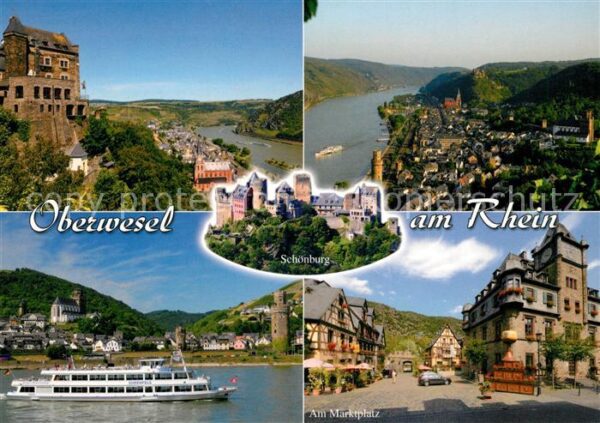 Oberwesel Rhein Fliegeraufnahme Schönburg Marktplatz Fä