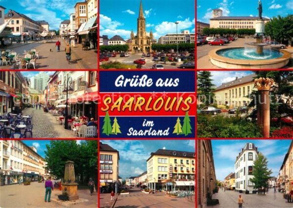Saarlouis Innenstadt Fussgängerzone Strassencafes