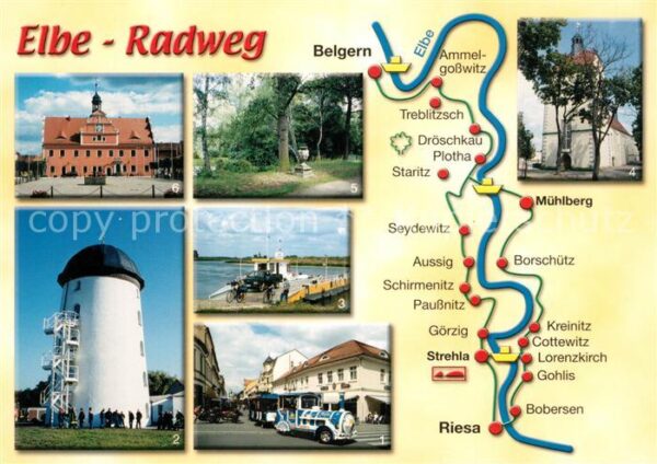 Riesa Sachsen Elbe Radweg 11 über Strehla Mühlberg na